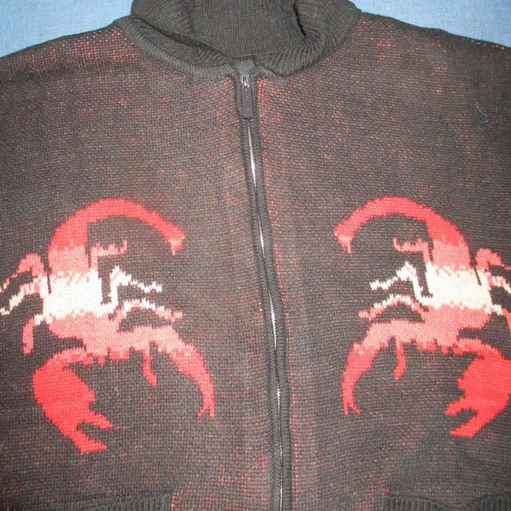 NWT SPIRIT JERSEY ~ WRATH SCORPION CARDIGAN SWEATER ~ XXL ~ ZIPPER ~ POCKETS - Picture 6 of 9